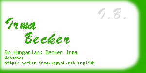 irma becker business card